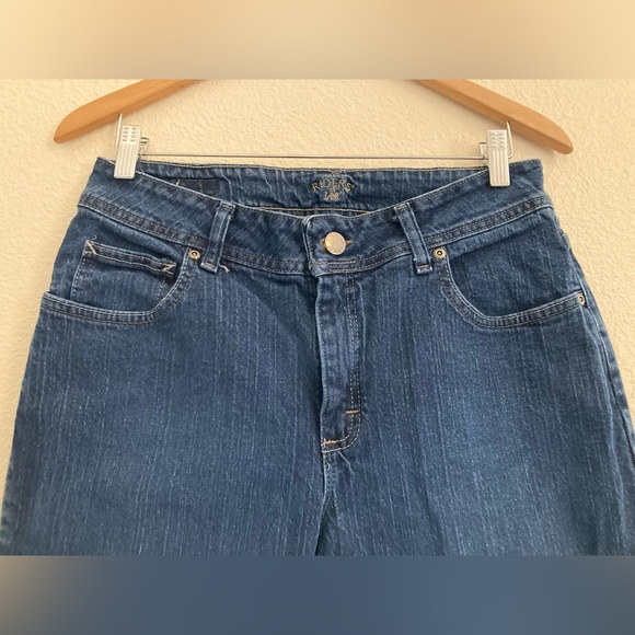 Riders By Lee Dark Wash High Rise Straight Mom Jeans Size 12 Petite - Picture 2 of 5
